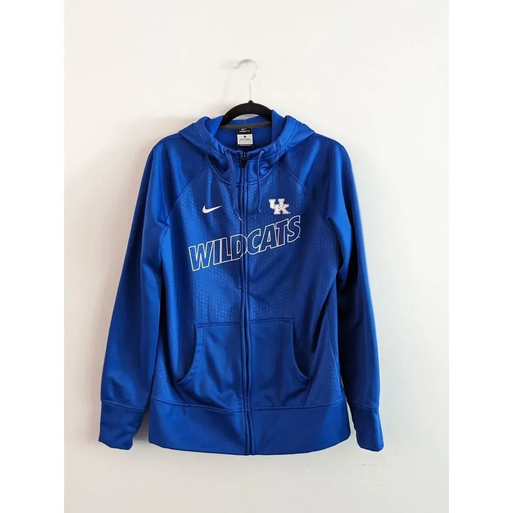 Nike Therma-Fit University of Kentucky UK Wildcats Hooded Full Zip Jacket Blue L